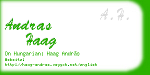 andras haag business card