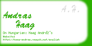 andras haag business card